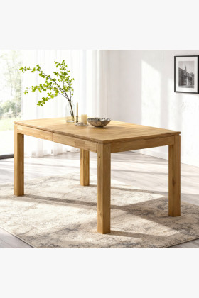 Massiver ausziehbarer Esstisch aus Eichenholz 120-170x80 cm